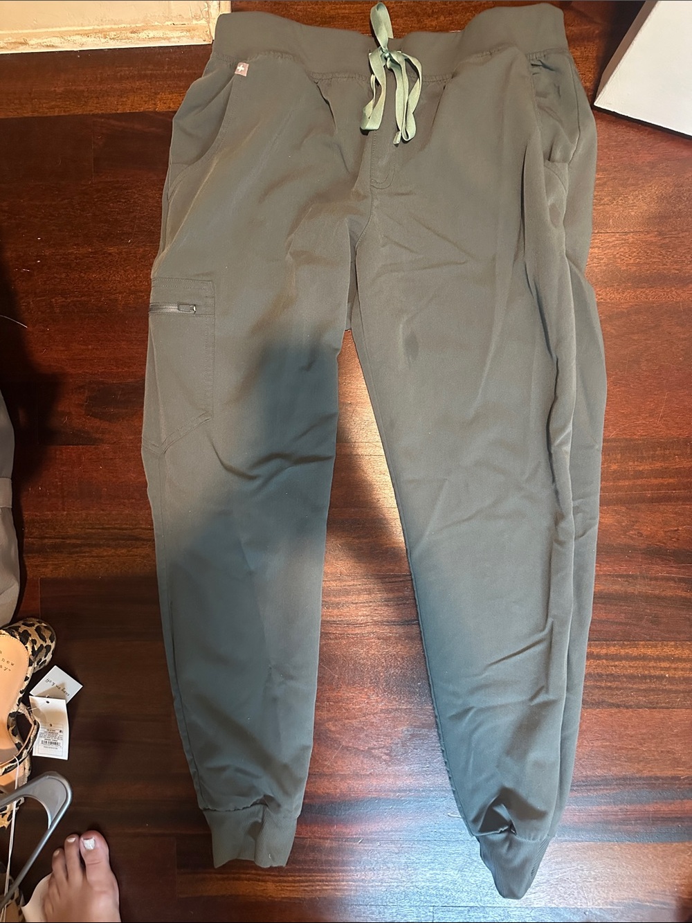 Women's  Olive Green Jogger Pants with Drawstring